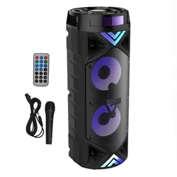 Altoparlanti Bluetooth Wireless Partybox per Karaoke domestico ad alta potenza Outdooor Subwoofer per bassi pesanti scatola con braccio portatile luci RGB FM/TWS