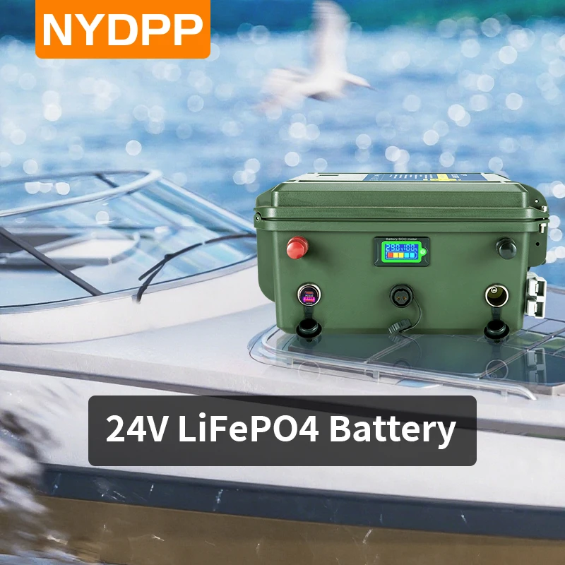 Batterie LiFePO4 24V 100AH 120AH 150AH 200AH, batterie lifepo4 24V, batterie au lithium 24v, batterie au Lithium fer phosphate avec chargeur