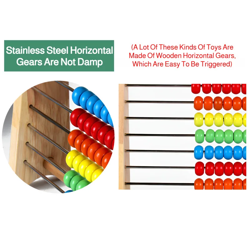 Wooden Abacus Counting Frame Educational Toy for Children Ideal for Kindergarten and First Grade Math Skills Development