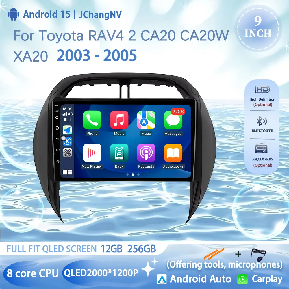 

Android 15 Autoradio For Toyota RAV4 2 CA20 CA20W XA20 2003-2005 Car Radio Multimedia Player GPS Wireless Carplay Android Auto