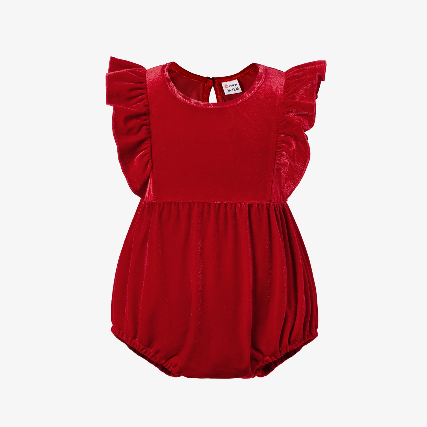 PatPat Mommy and Me Halter Neck Red Velet Dresses