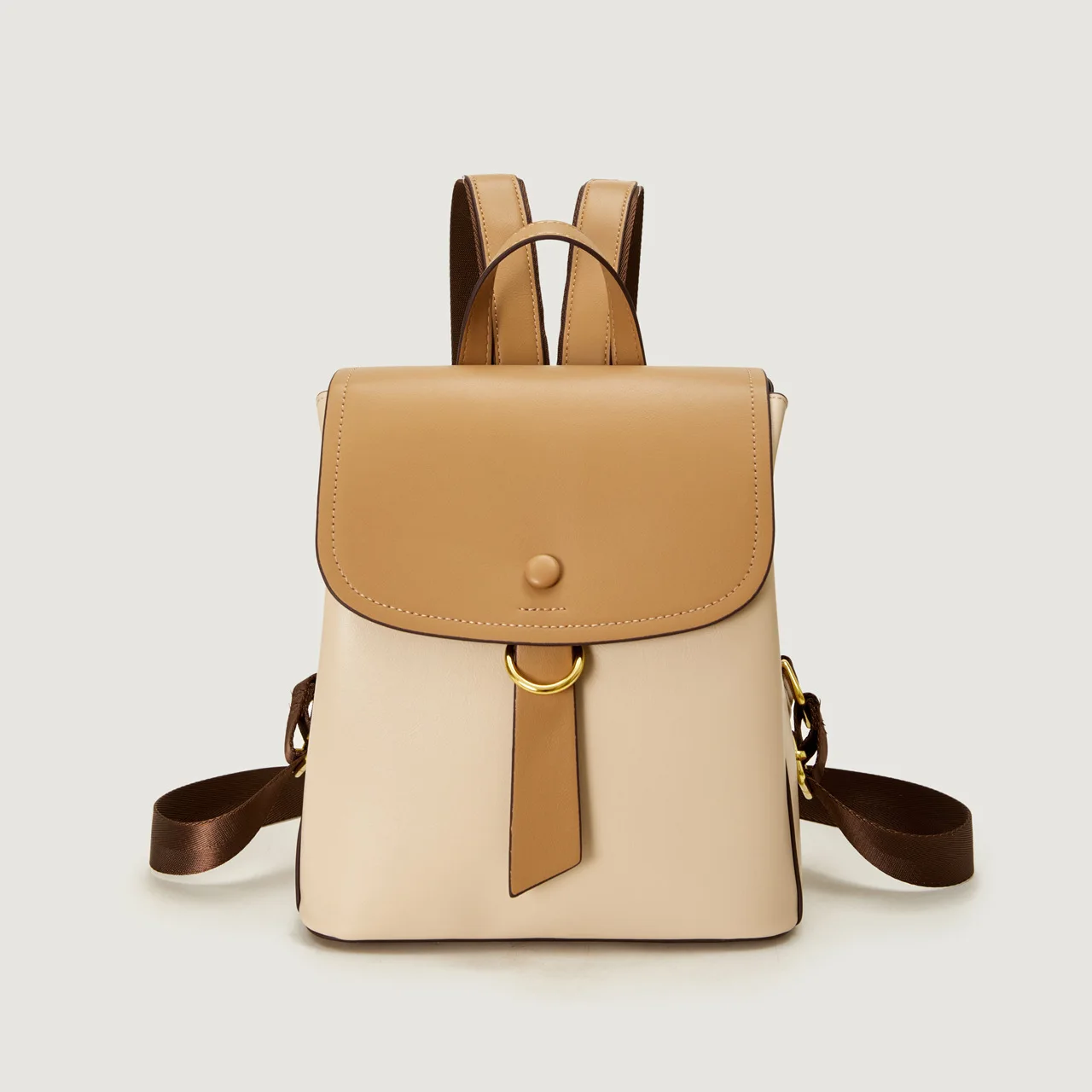 

2025 New Backpack Simple Contrasting Color Texture Outdoor Internet Celebrity Fashion Women's Bag