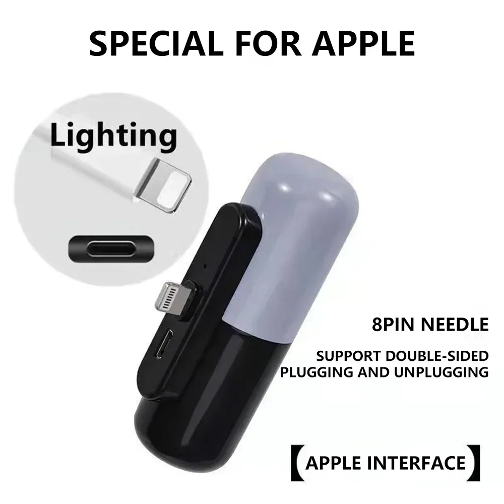 New power bank Plug-and-Fill Capsule Emergency Small and Portable 5000mAh Mobile Power Supply with High Value