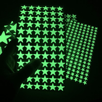 Star Luminous Stickers For Children's Room Wall Creative Decoration Fluorescent Stickers for Bedroom Living Room Wall Stickers