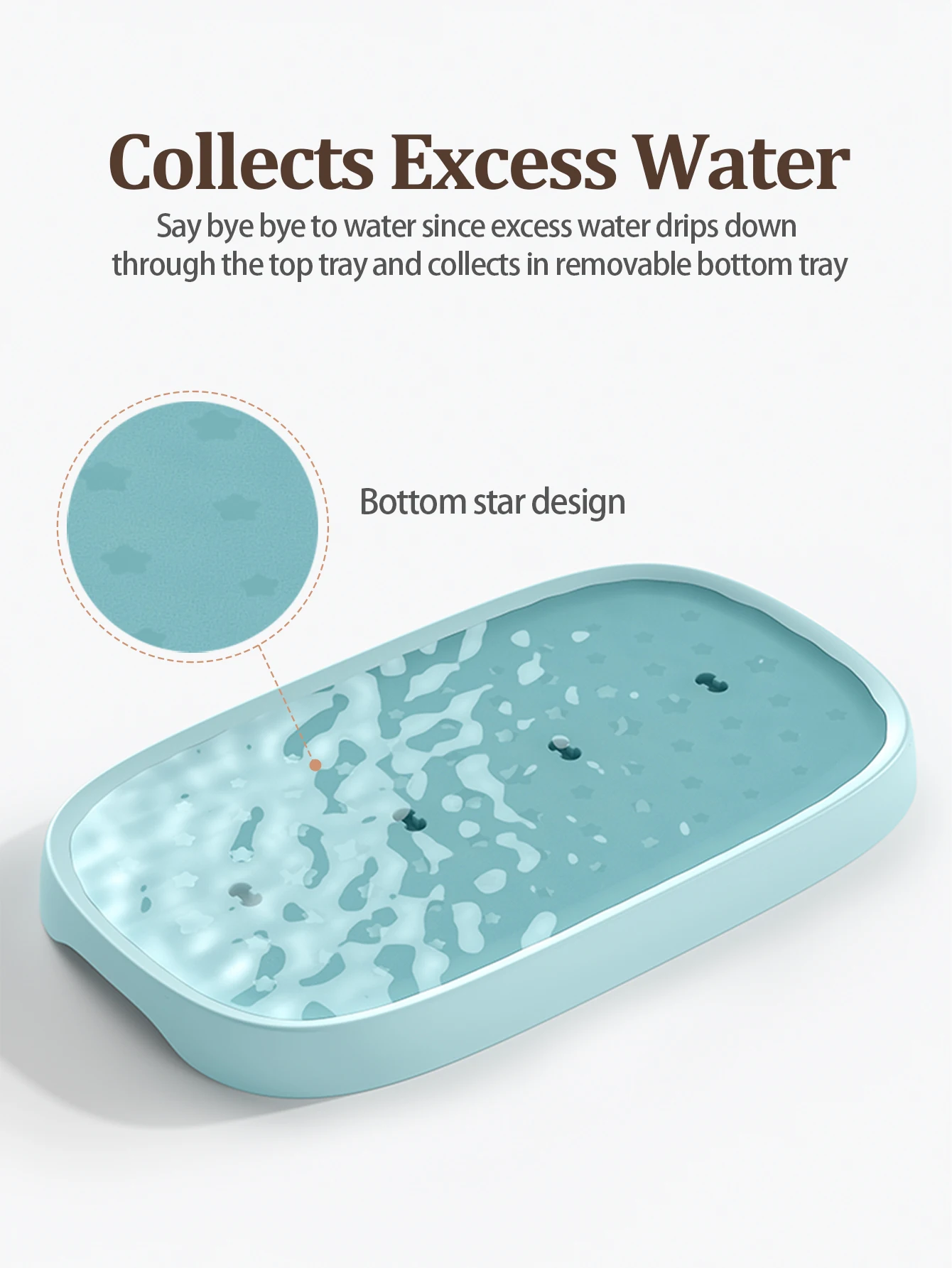 Baby Bottle Drying Rack, Detachable Pegs with Drip Tray, Portable Countertop Organizer for Bottles/Cups/Nipples