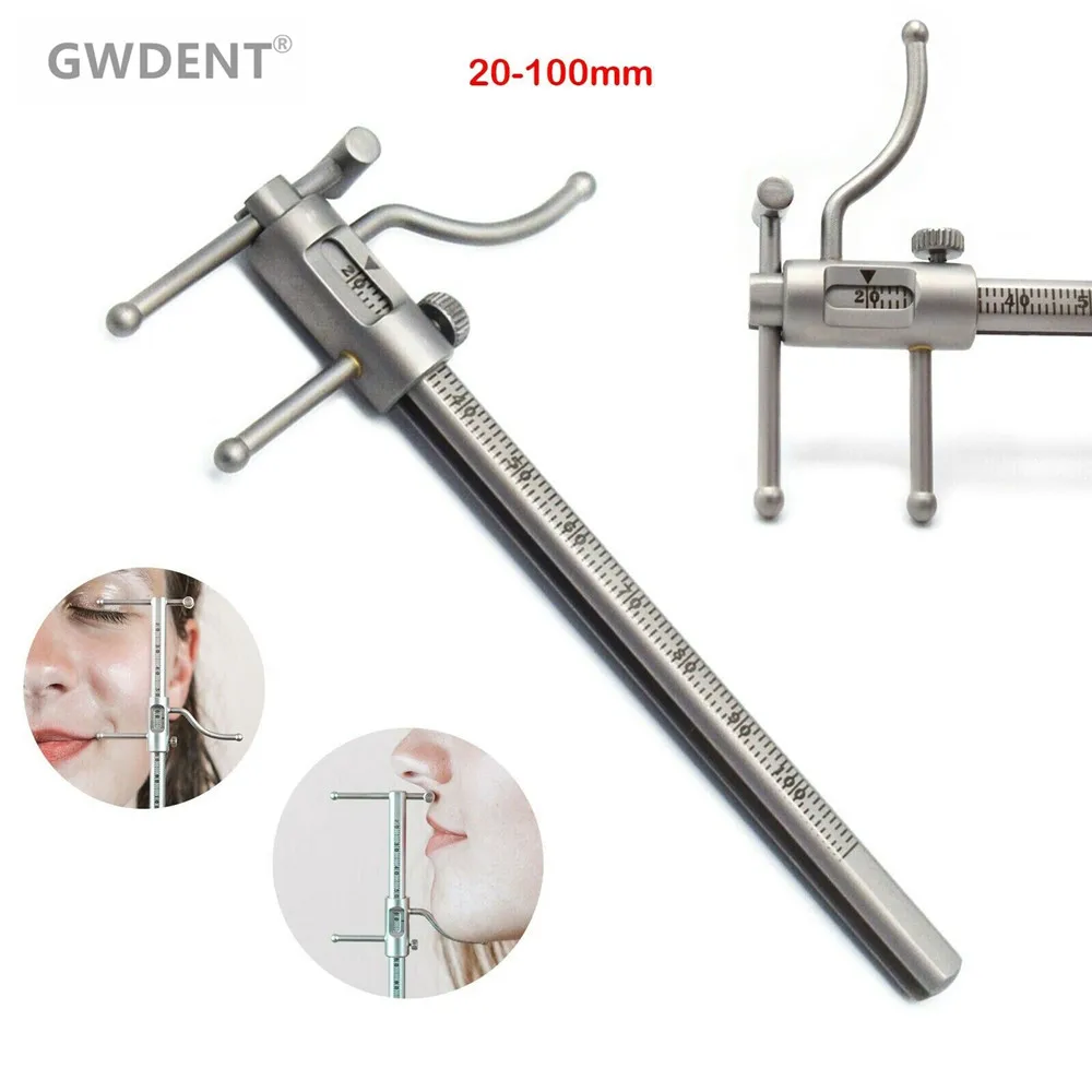 New  Dental Orthodontic Sliding Caliper Dental Implant Measuring Gauge caliper ruler 20-100mm Stainless Steel