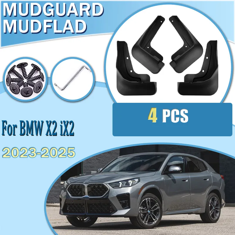 

Car Mudguard For BMW X2 iX2 U10 2023 2024 2025 MudFlaps Wheel Fender Guards Dust-proof Splash Protect Mudguards Car Accessories