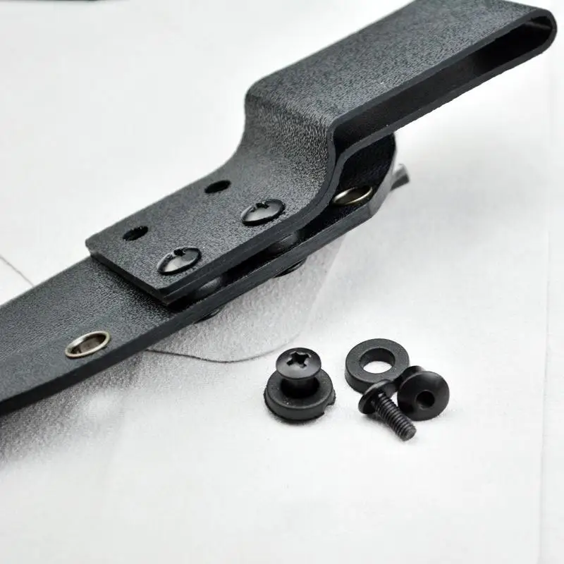 10 Sets Kydex Knife Scabbard Back Clips with Screws DIY Thermoplastic Board Sheath Fixing Parts