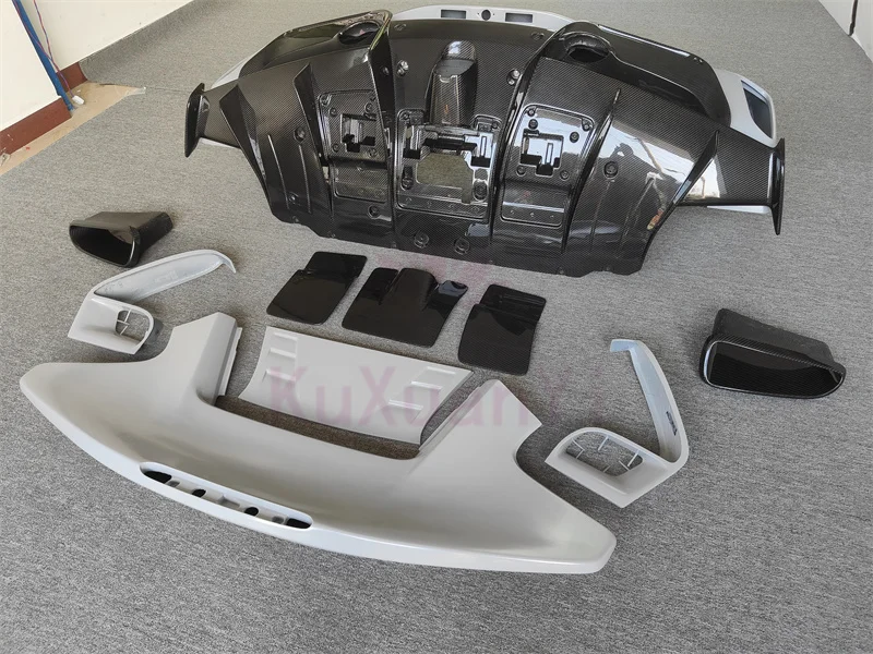 Pista Style Semi Carbon Fiber Rear Bumper, Rear Spoiler Body Kit for Ferrari 488 GTB 2015-2018 Spider Full Body Kit
