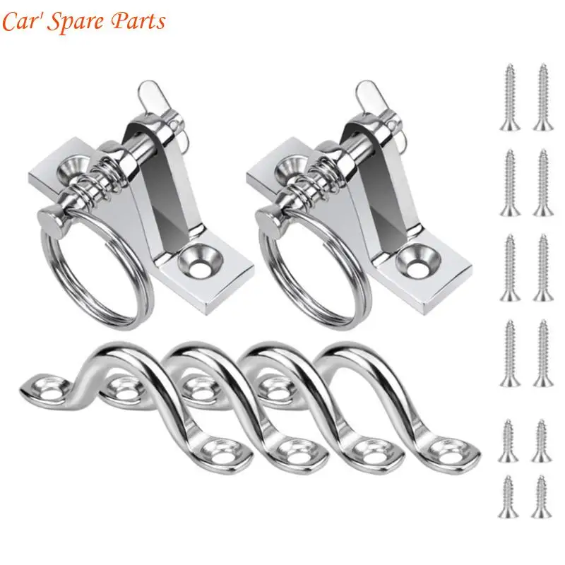 

Y4UA 8pcs/10pcs Marine Top Pad Eye Tie Down Stainless Eye Straps Kayak Deck Loop