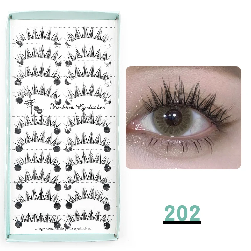 DINGSEN 10 Paar Koreanische Manga-Wimpern Natürliche Falsche Wimpern Großhandel Wiederverwendbare Make-up-Wimpern für Frauen 3D Natürliche Wimpern – Detail 6