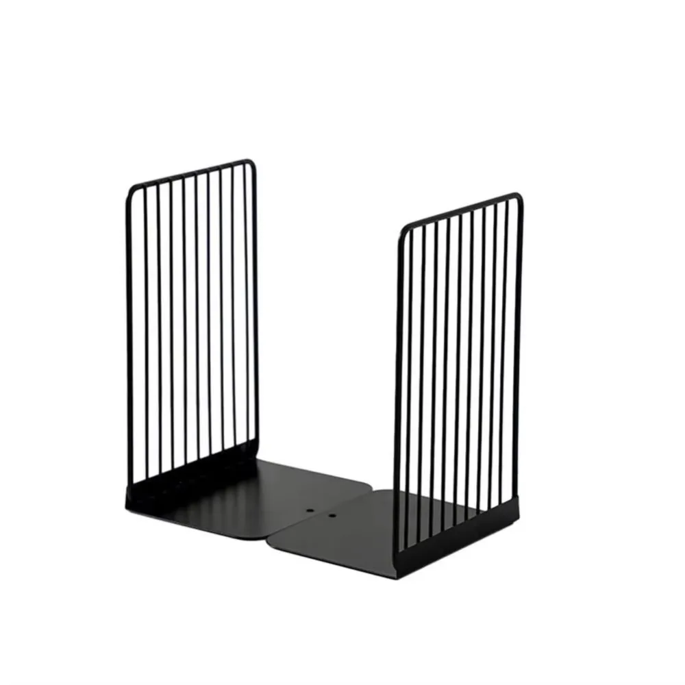 

Modern Hollow Metal Bookends Anti-slip Sturdy Simple Book Stand Large Capacity Vertical Magazine Storage Rack Students