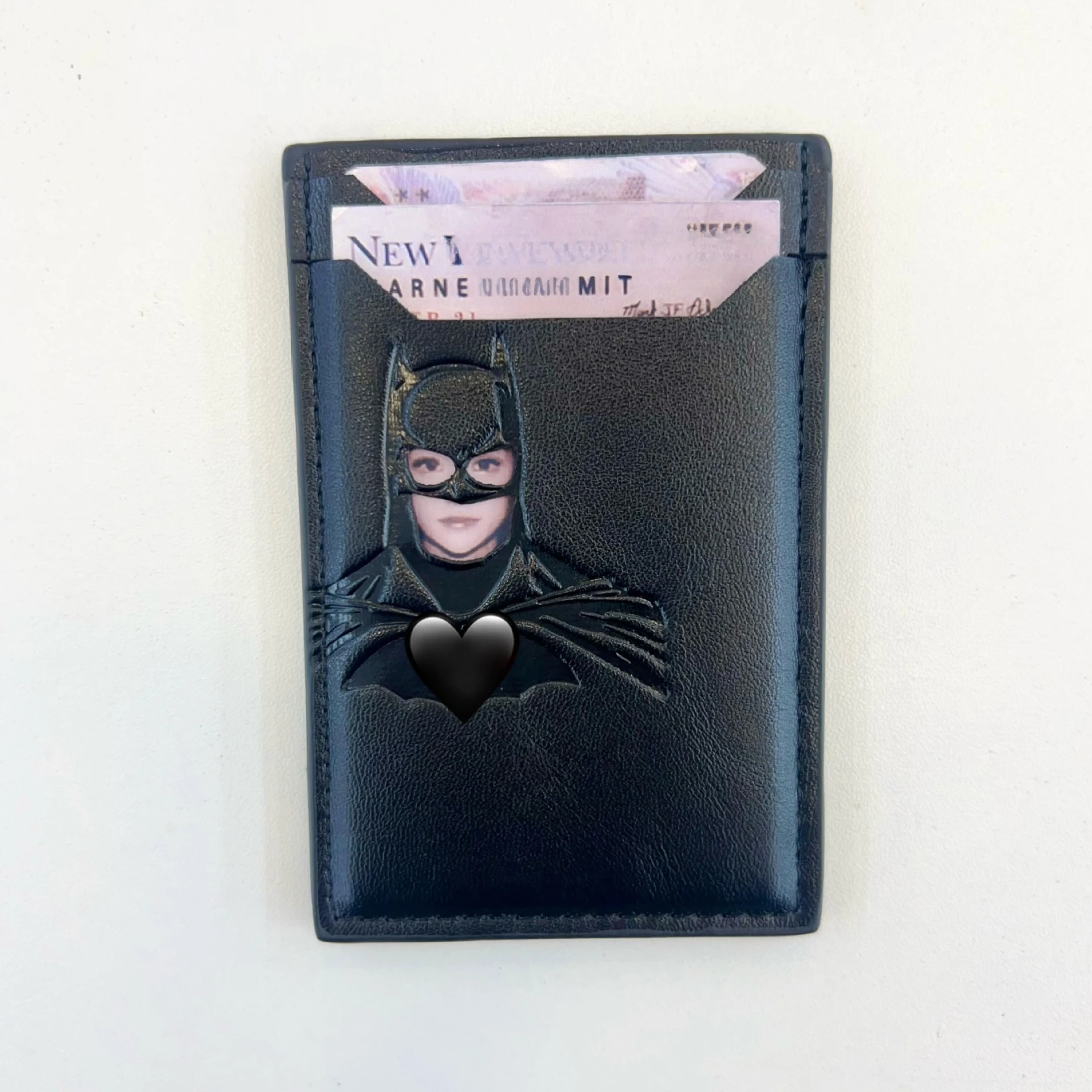 محفظة جلدية سوداء شخصية خارقة قناع حامل بطاقة الخفافيش معرف البطولية المحفظة هدية الرجال الجلود سليم حامل البطاقة المحفظة