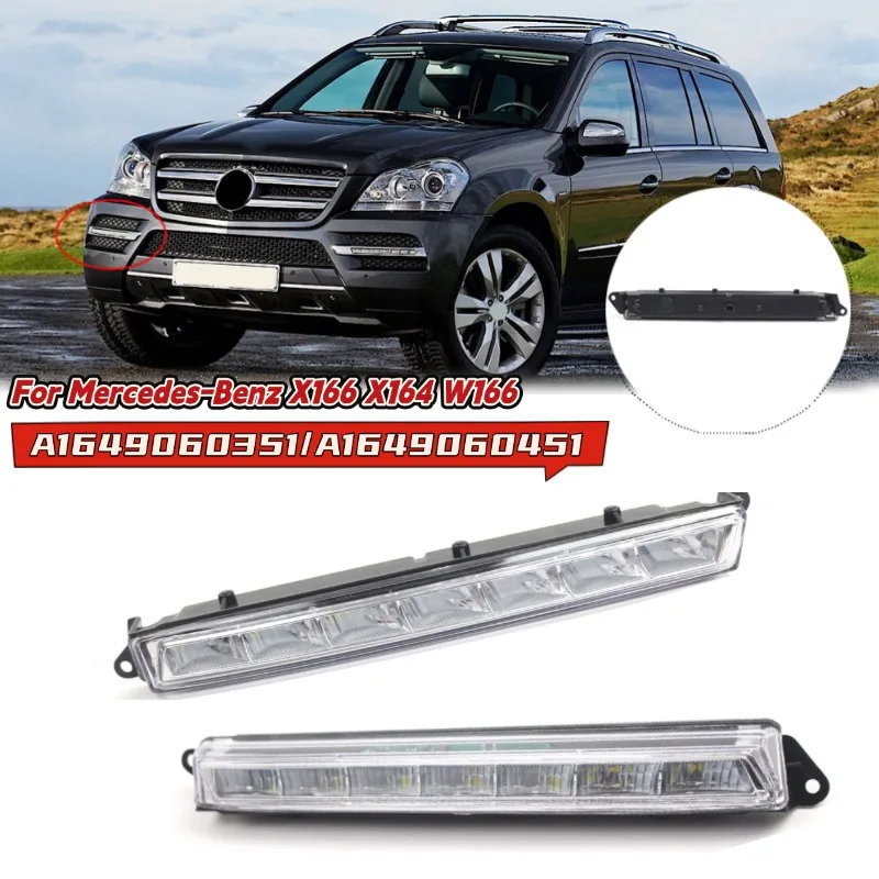 

For Mercedes-Benz LED Daytime Running Light Left/Right Fog Lamp For X166 X164 W166 A1649060451 A1649060351 Car Lights