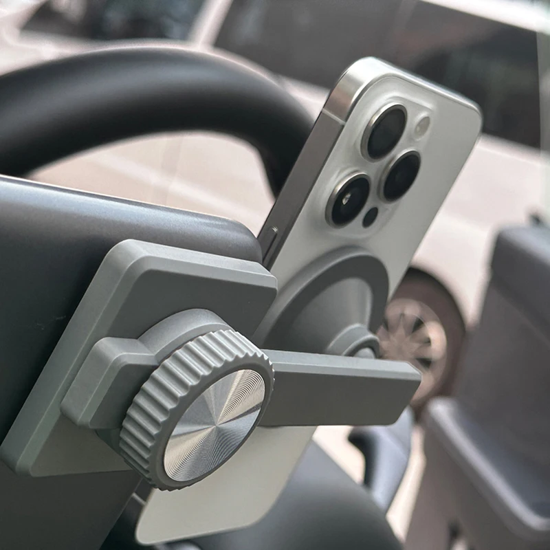 Magnetic Car Phone Holder For Tesla Model 3/Y/Highland/Juniper 360 Degree Rotation Bracket Screen Side Mount For Magsafe iPhone