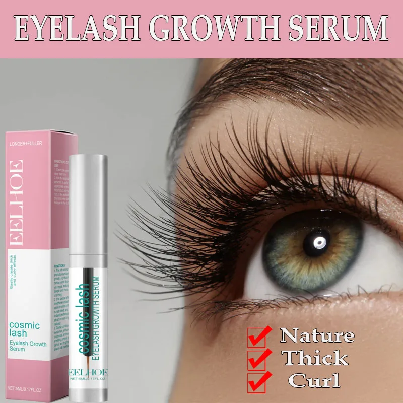 Eelhoe Wimpern-Augenbrauen-Pflegeflüssigkeit-Set, langlebig, dicker, leicht zu tragen, verbessern die Verlängerung, wasserfestes Make-up, Wimpernwachstumsserum