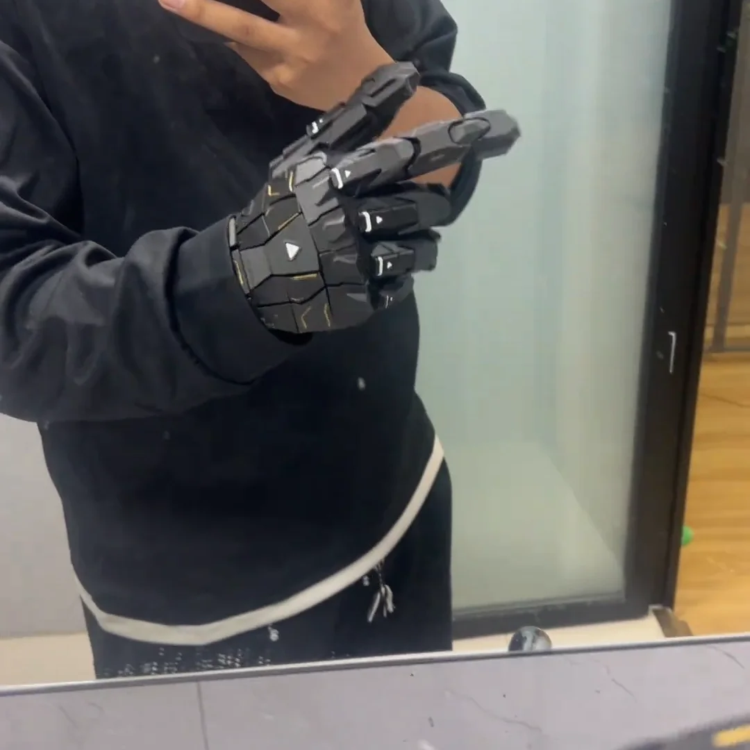 ثلاثية الأبعاد الطباعة اليدوية الإلتصاق الشرير قفازات ميكانيكية خمر القوطية يمكن ارتداؤها اليد درع للجنسين Techwear تأثيري قفازات الهيكل الخارجي #5