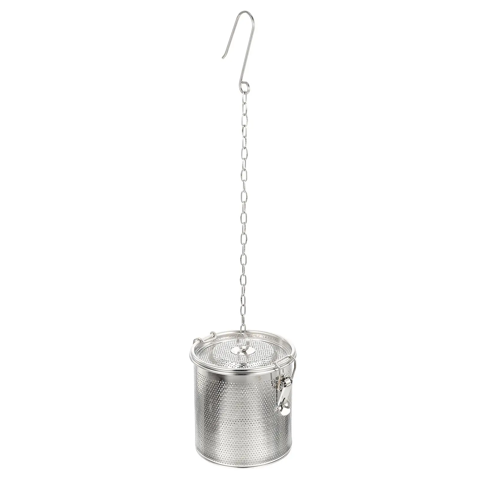 

12Cm Stainless Steel Halal Basket Spice Filter Basket Marinade Infuser Cooking Tea Strainer Supply Perforated Mesh Filter Basket
