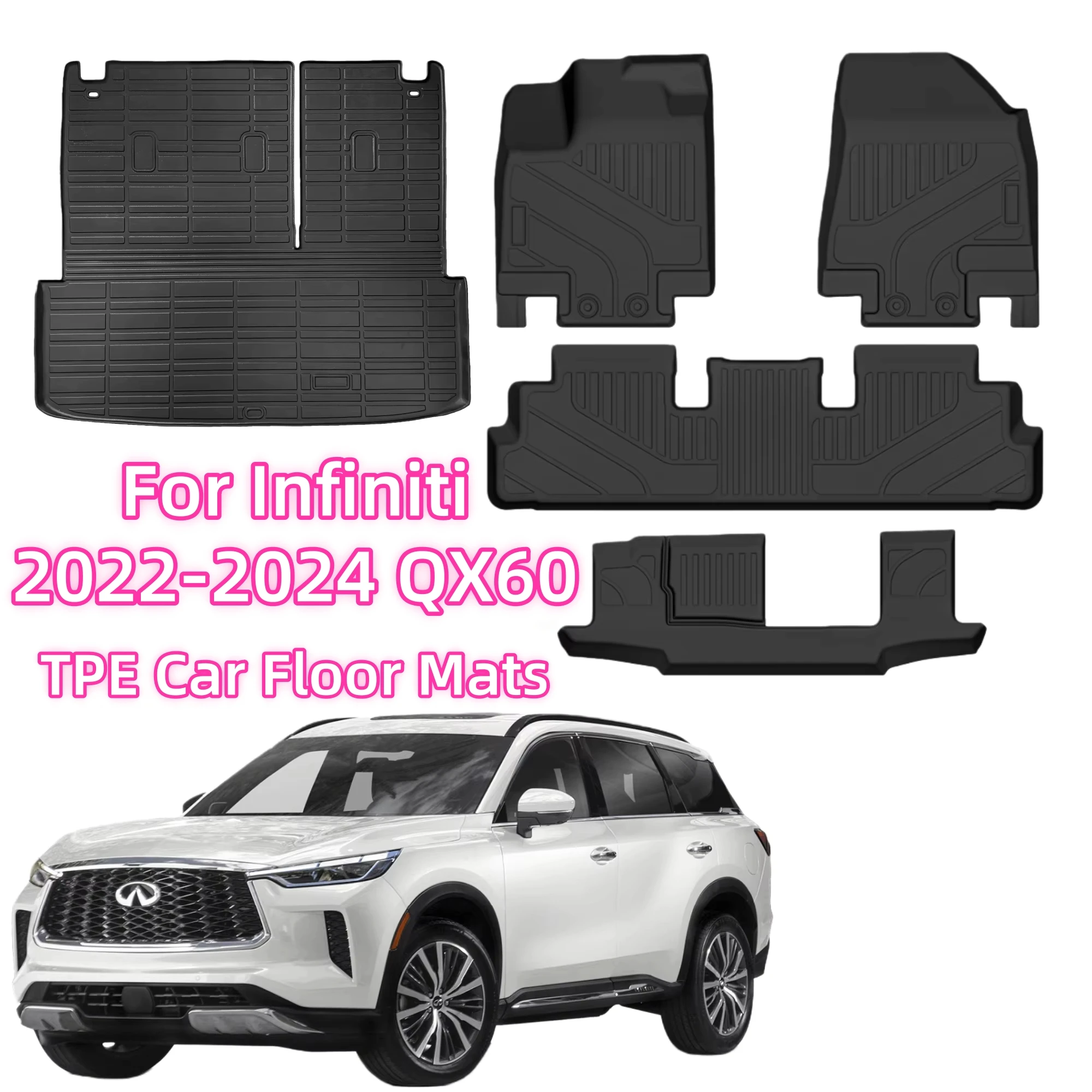 

For Infiniti 22-24QX60 Custom TPE car floor mats Trunk mat accessories Automobiles para auto Vehicle supplies