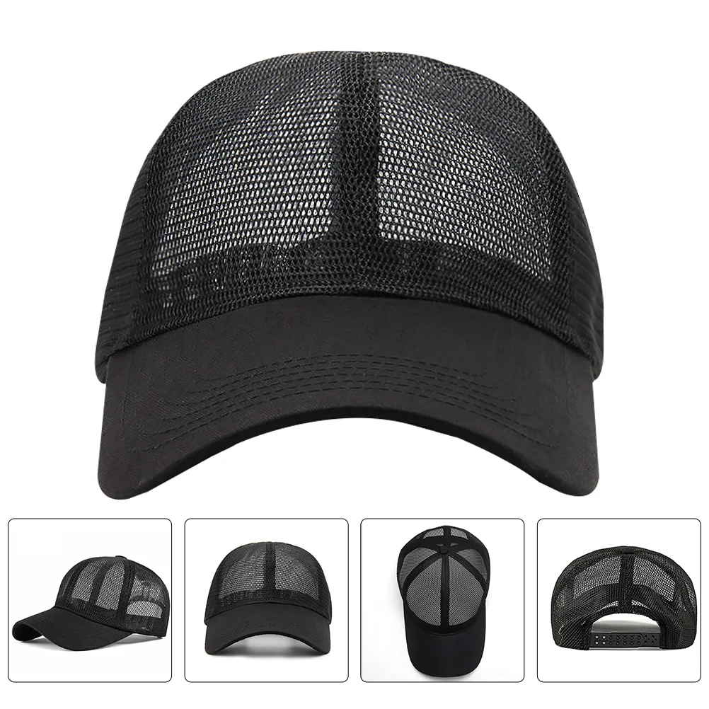 

Summer Breathable Baseball Hat Black Unisex Sports Adjustable Sunproof Hat Outdoor Workout Cap Adjustable Peaked Caps