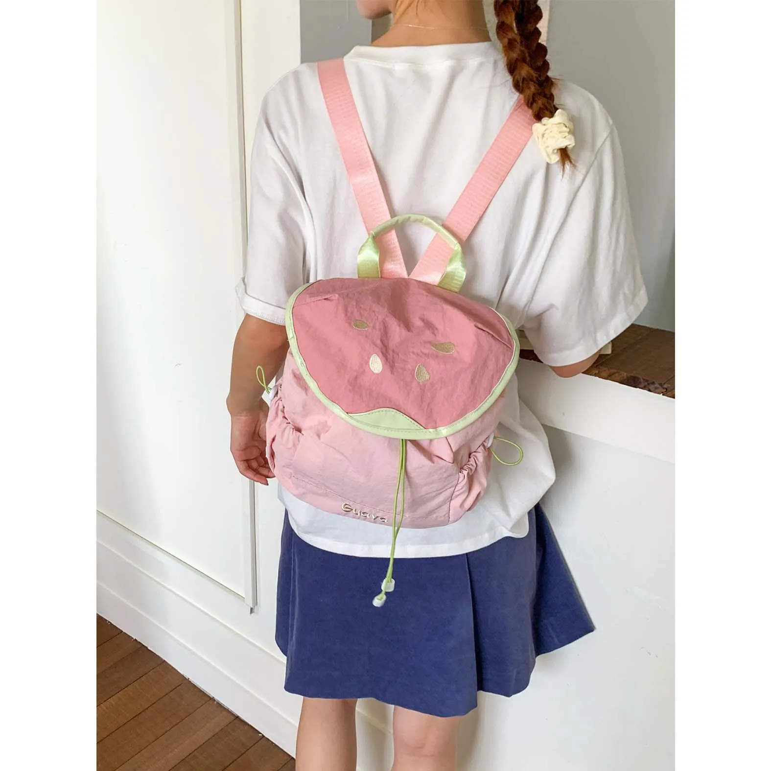 

Summer Dopamine Color Contrast Mini Backpack for Women 2025 New College Student's Bazaar Cute Book Bag Small Backpack