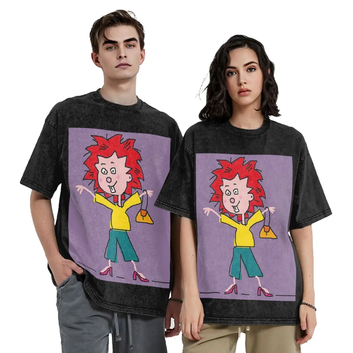 

Pumuckl Is An Invisible Goblin Hip Hop Short Sleeve T-Shirts Washed Tops Tees Streetwear T Shirt Vintage for Men Women