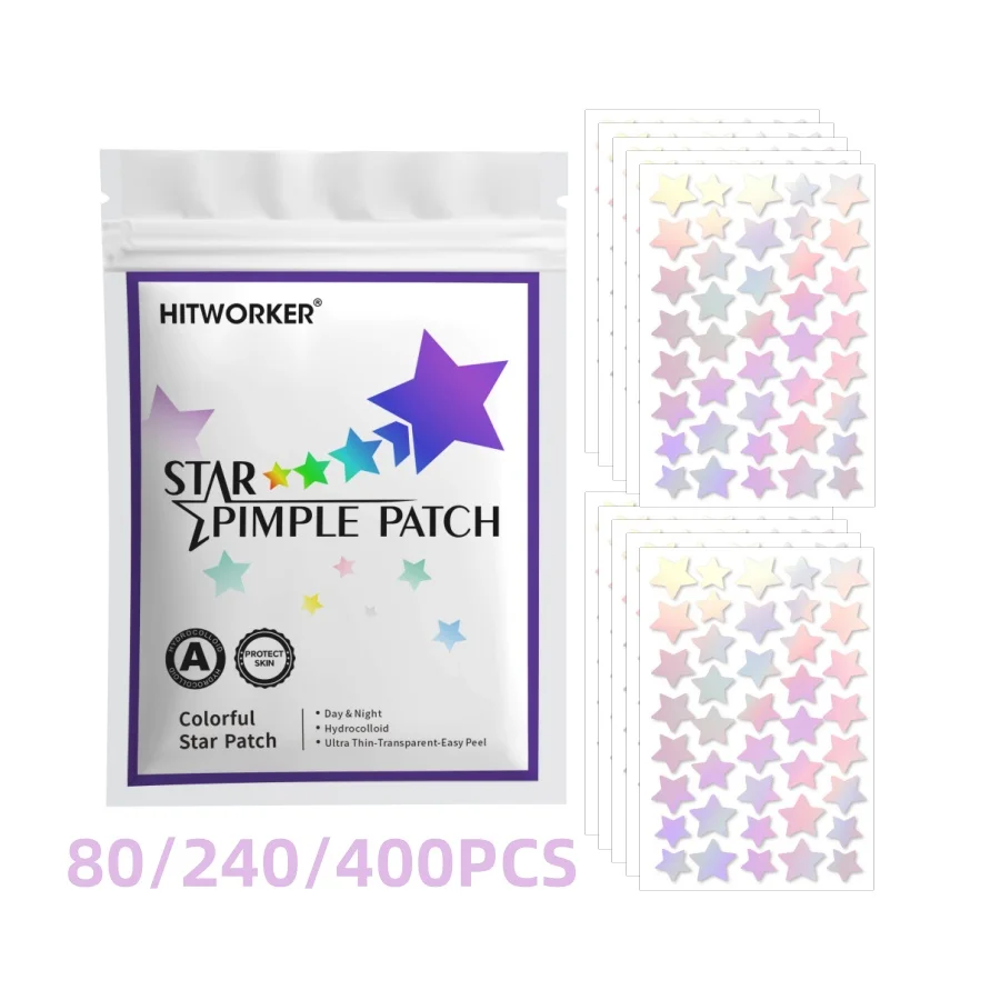 80/240/400pcs acne patches, water-based gel non irritating, suitable for all skin types. Brand: HITWORKER