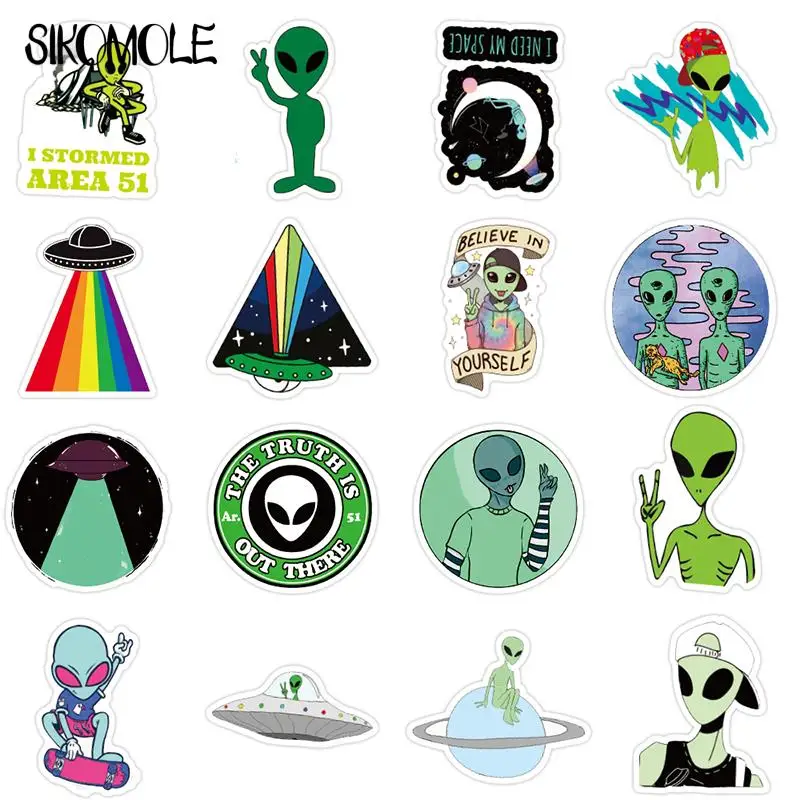 10/30/50Pcs Outer Ruimte Stickers Alien Ufo Astronaut Groene Sticker Diy Speelgoed Laptop Auto Motorcyle Notebook kid Graffiti Sticker F5