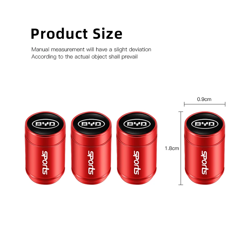 Car Wheel Tire Valve Cap Waterproof Rustproof Cover For BYD Atto 3 Yuan Plus Han Tang EV F3 E6 Dmi Song F0 Qin Pro G3 I3 Ea1 Max