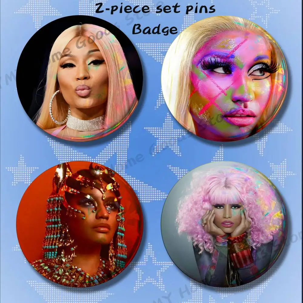 N-Nicki M-Minaj Queen of Rap 2-piece set Free Mix Backpack Clothes Jewelry Accessories Round Badge Collection Gifts