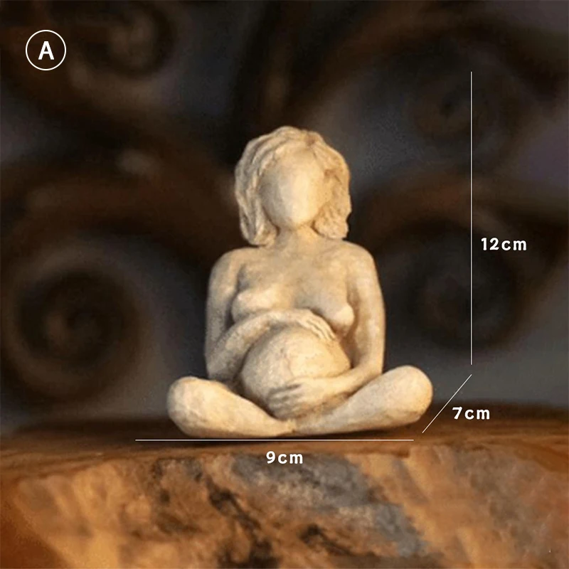 1pc Mother Earth Art Bronze Gaia Statue Gift Clay Pregnant Woman Table Decoration Resin Sculpture Figurines For Interior Decor