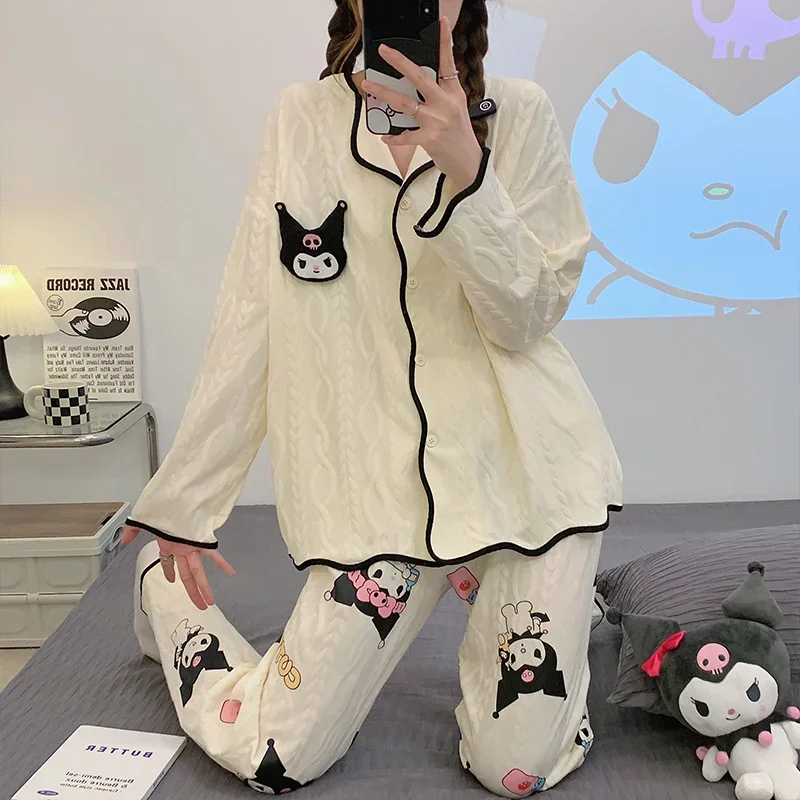 New Disney pajamas, cartoon long-sleeved trousers casual two-piece set Lomi pajamas women\'s Stitch loungewear women\'s pajamas