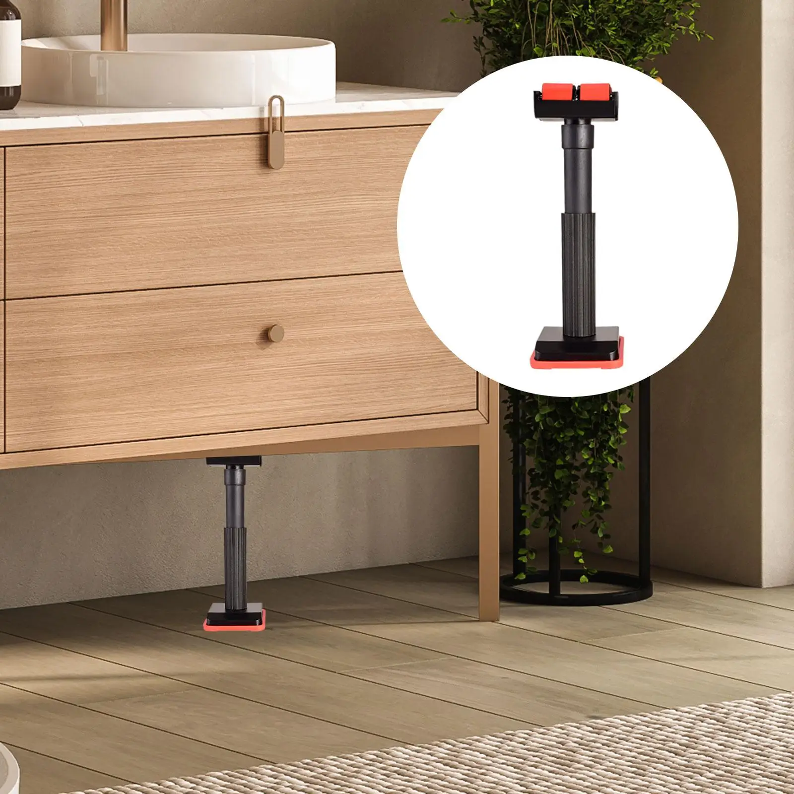 Cabinet Jack Support Pole Head Roller Design Load Bearing Jack Telescopic Lifting Tool Double Jack Holder Adjustable Support Rod