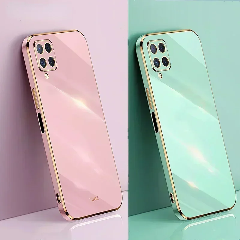 Luxury SquareชุบซิลิโคนสําหรับHuawei P40 Lite P30 P20 Pro Mate 20 30 40 Nova 7 6 SE 8 Pro 5i 3i Slimกันกระแทก