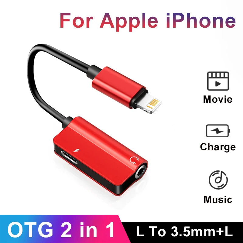 

2 in 1 AUX Audio Jack 3.5mm and 10W Charger Headphone Splitter Adapter for iPhone 14 13 12 11 XS XR SE 7 8 Pro Plus iPad