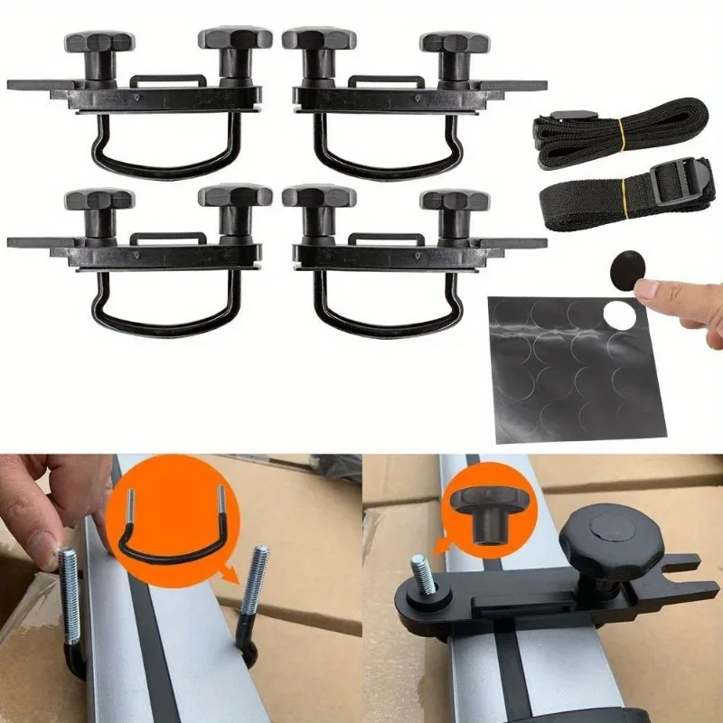 

4pcs metal Car U-Bolts Clamps Universal Roof Box Car Van Mounting Fitting Kit Van U-Bolts Clamps Luggage Accessories