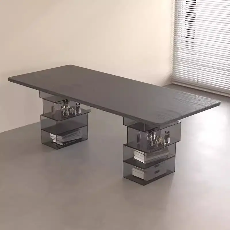 Acrylic transparent suspended table foot multi-functional storage box, dining table island platform combination support legs