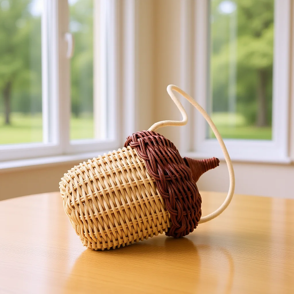 

Rattan Crossbody Bag Mini Acorn Shaped Woven Basket For Storage Purse Handwoven Straw Style Hanging Bag For