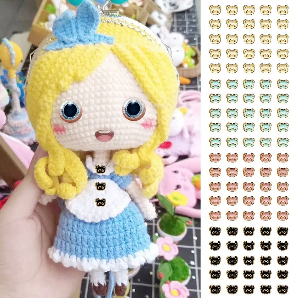 20 قطعة جديد 6.5 مللي متر الدب رئيس أزرار معدنية اليدوية فائقة الصغيرة مشبك صغير DIY أبازيم اكسسوارات DIY بها بنفسك الملابس والاكسسوارات #3