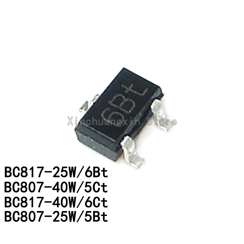 20PCS BC817-25W BC817-40W BC807-40W BC807-25W Silkscreen 6Bt 5Ct 6CT 5CT SOT-323 PNP/NPN General Purpose Transistors