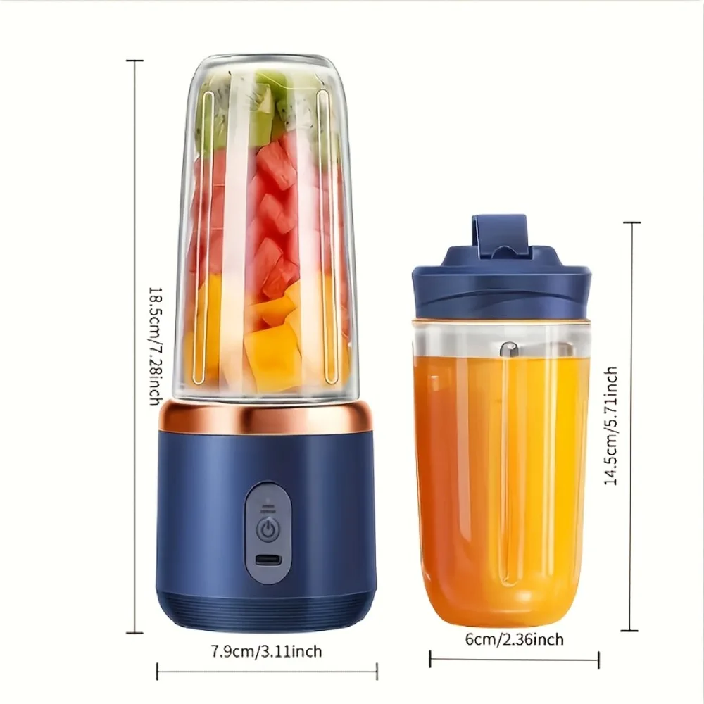 

Портативный USB-блендер-соковыжималка, 6 лезвий, 2 стакана для молочных коктейлей, быстрая доставка по США, идеальный подарок на День святого Валентина и Рождество