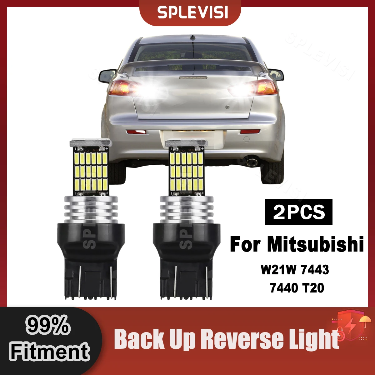 

2PCS LED W21W 7443 7440 T20 Reverse Light Canbus Lamp For Mitsubishi Galant Grandis Lancer Outlander Pajero Shogun V93 V97 V98