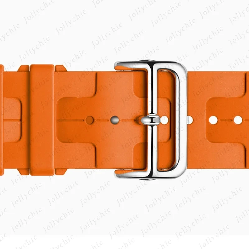 Original Soft Rubber Strap for Apple Watch Band 49mm 45mm 41 44 42mm 38mm Metal Buckle Bracelet for IWatch 9 8 7 6 5 SE Ultra 2