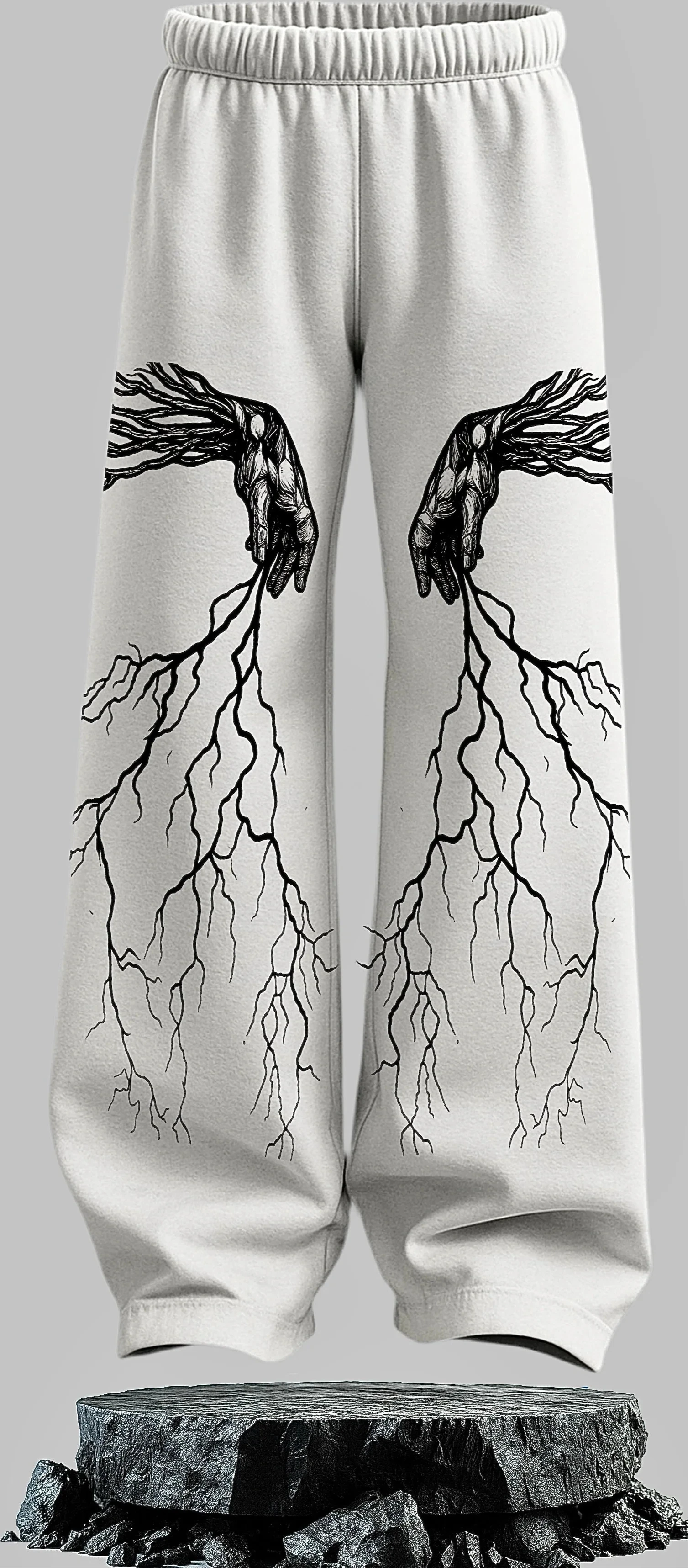 

Summer New American High Street Root Beard Abyss Hand 3D Gothic Style Large Loose Straight Men's and Women's Pants