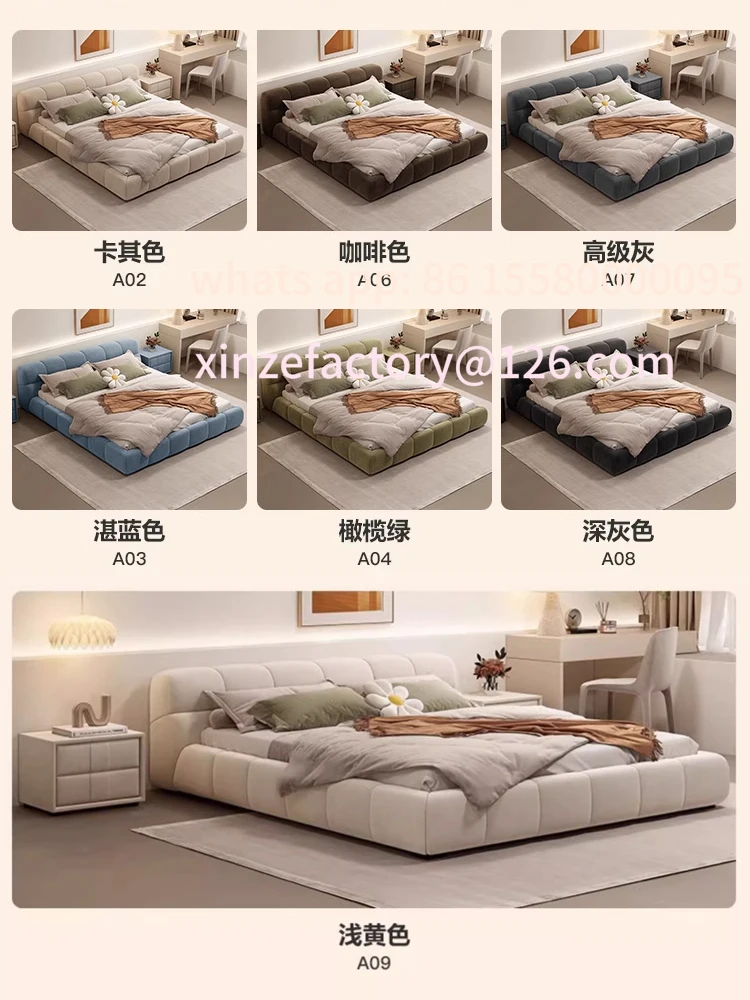 سرير قماشي قابل للتخصيص للقطط، سرير مزدوج حديث وبسيط بطول 1.8 متر، غرفة نوم رئيسية