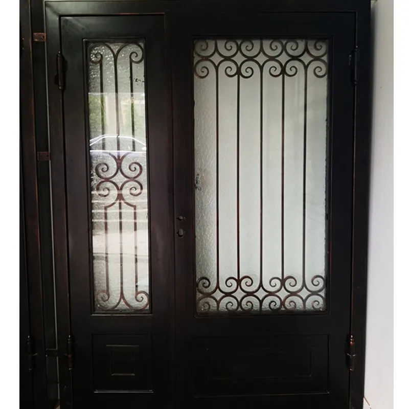 

Hench Hotsale Custom Made French Door Driveway Gate Residential Home Courtyard Wrought Iron Double Apartment Community