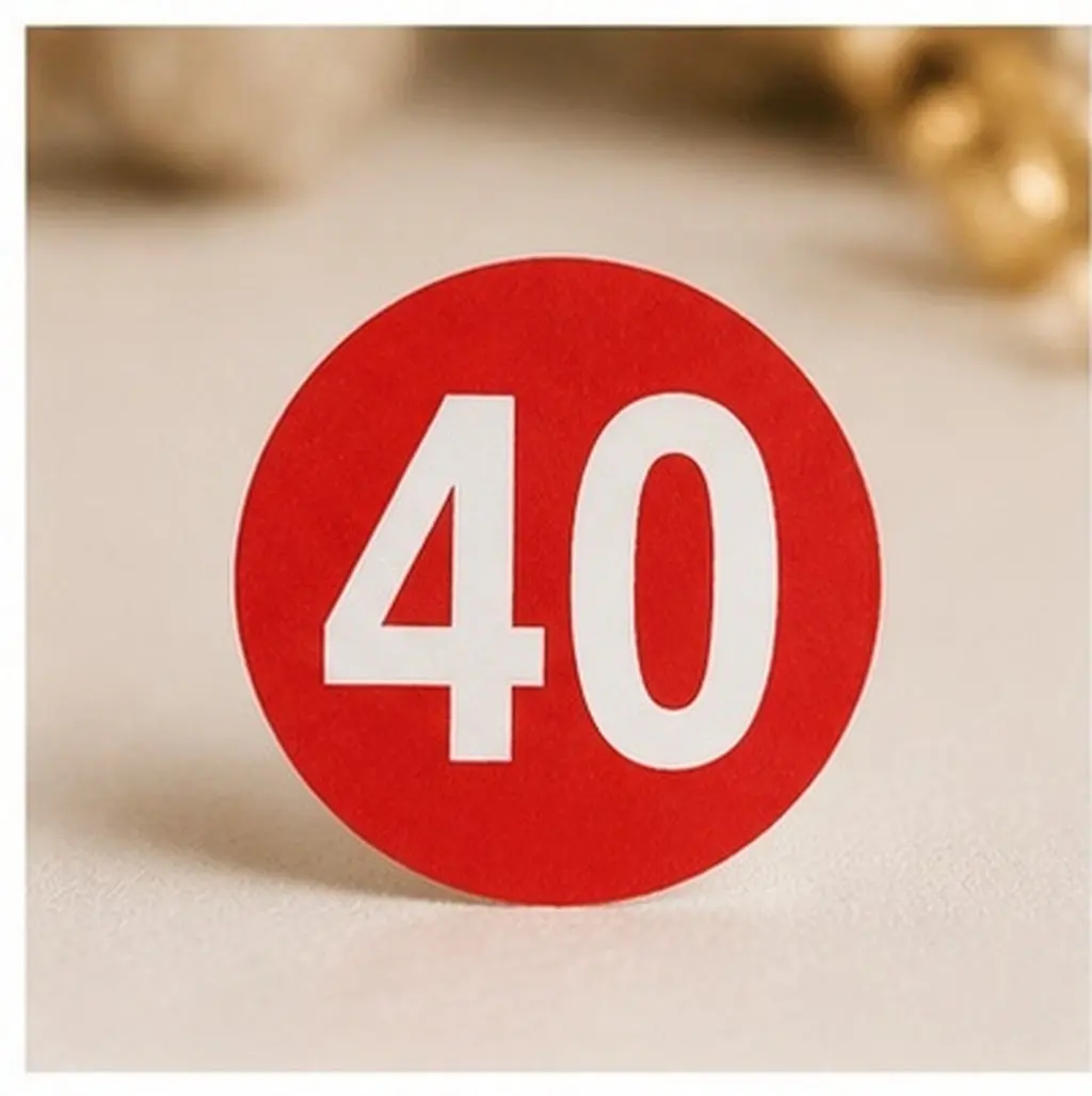 40Pcs Number Stickers Self-Adhesive Stickers Minimalist Style Decorative Marker for Treat Bags Gift Wrapping DIY Scrapbooking