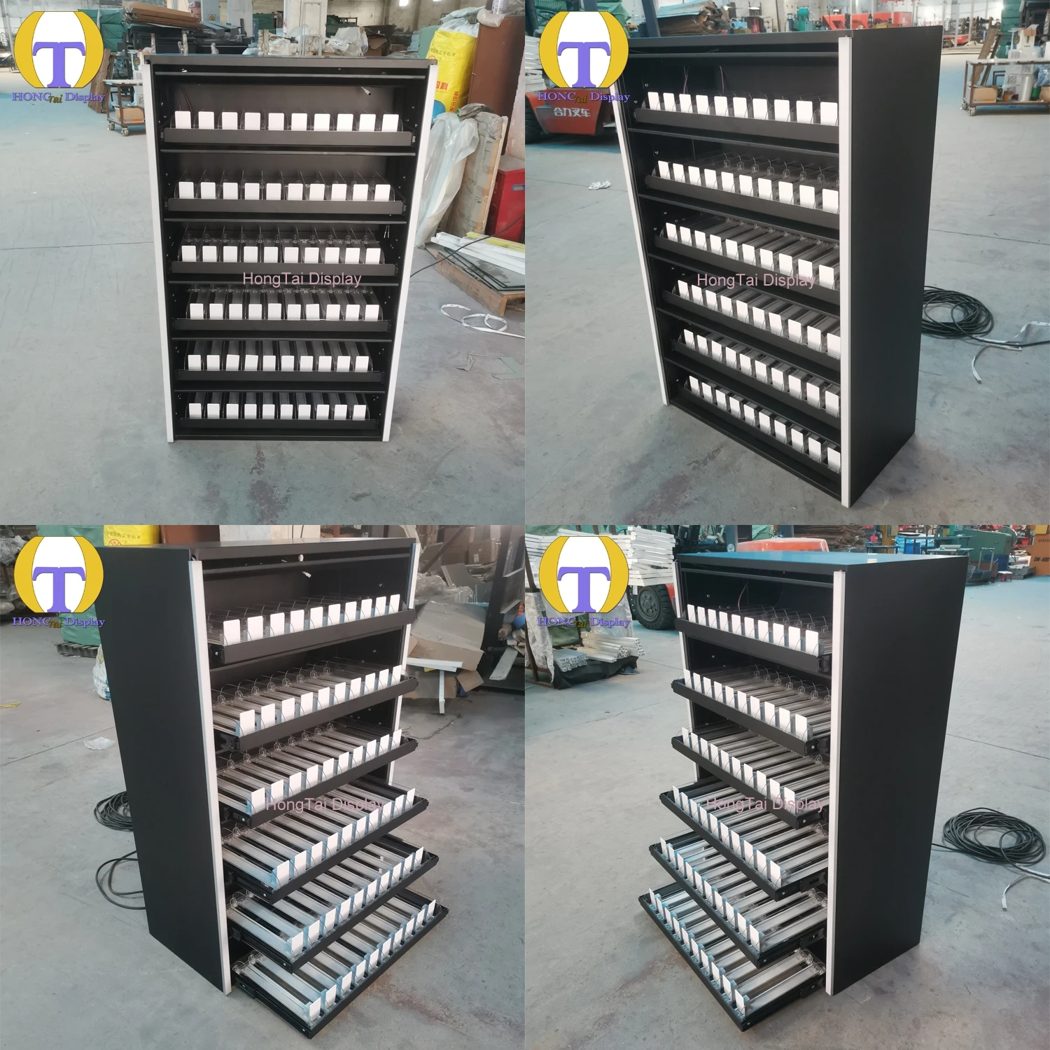 Custom.Wholesale Custom-Size Smoke Showcase with LED Lighting Adjustable Shelf and Pusher for Cigarette Shops Tobacco Display Ra