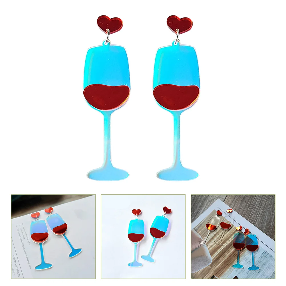 

1Pair Earrings Wine Glass Dangle Drop Lightweight Cool Wine Cup Earrings for Women Occasion Fun Statement Jewelry