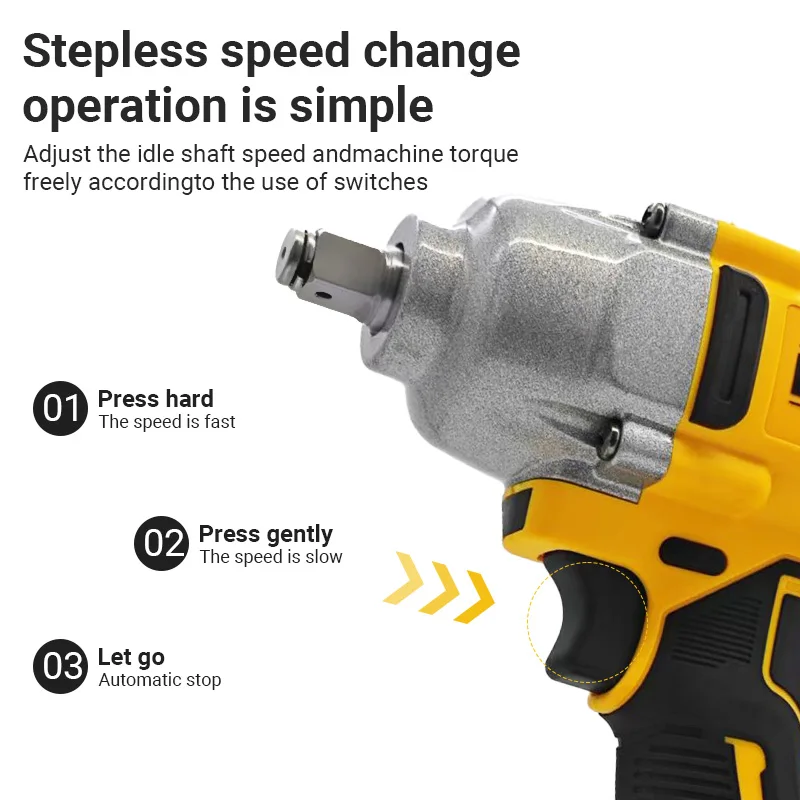 Dewalt DCF892 812N.m clé électrique sans brosse 1/2 pouces pilote d'impact sans fil couple élevé trois vitesses outil électrique de réparation automobile